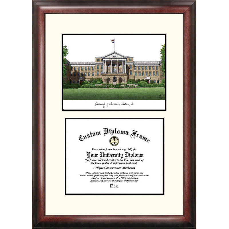 NCAA Wisconsin Badgers Scholar Lithograph Diploma Frame