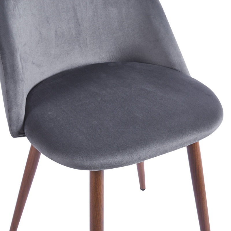 Chaise d'appoint rembourrée en velours H 18,5 po Domonik, 1, Gris