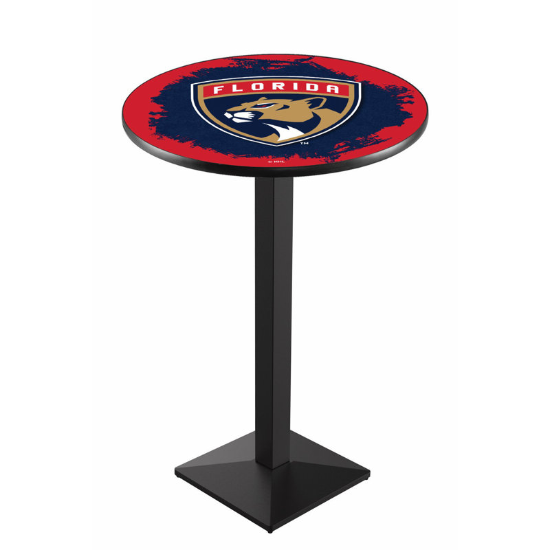 Table de salle à manger 30 po NHL, Noir froissé, Florida Panthers