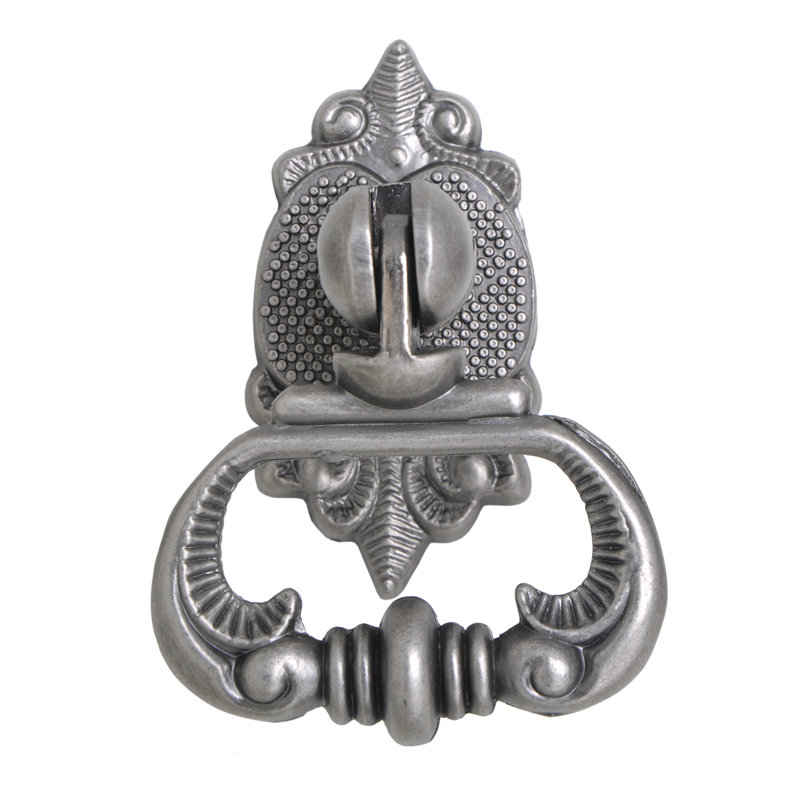 Utopia Alley Vallia Cabinet Ring Pull Knob - Decorative Cabinet Drop Pull Knobs for Cabinets and Drawers - Vintage Cabinet Hardware with Hand Finished Pewter - Metal Drawer Pull Knobs 2.6"