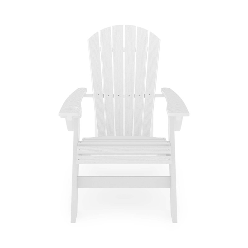 St. Simons Curved Back Adirondack Chair – Durable HDPE Poly Lumber For Ultimate Outdoor Comfort And Style, White