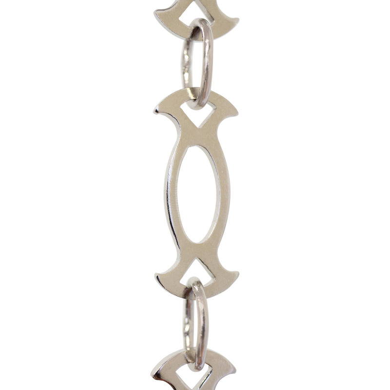 Lustre soudé Motif Link, Nickel poli, H 12 po x l 0,71 po x P 0,08 po