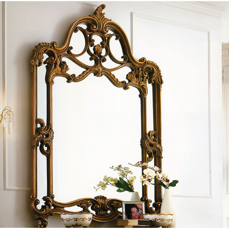 Traditional Beveled Accent Mirror, 62" x 42", Gold/Bronze