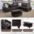 3-piece Synthetic Leather Sectional Sofa-436734138