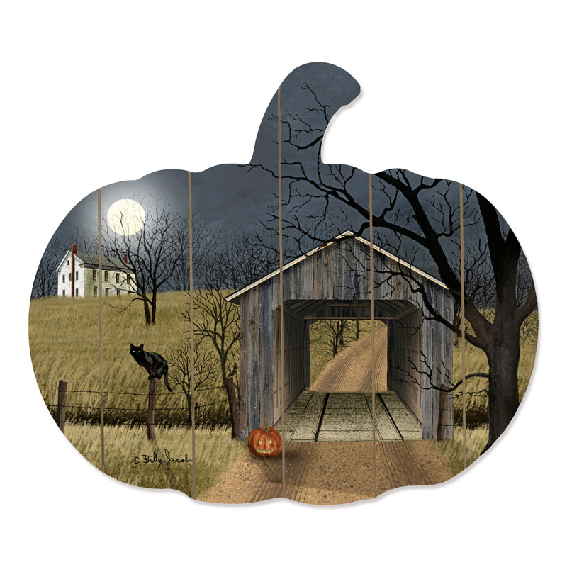 Sleepy Hollow Bridge Wooden Pumpkin Wall Art by Billy Jacobs