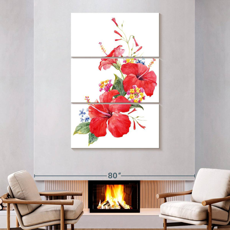 Harnek Exotic Hibiscus, 74" H x 48" W