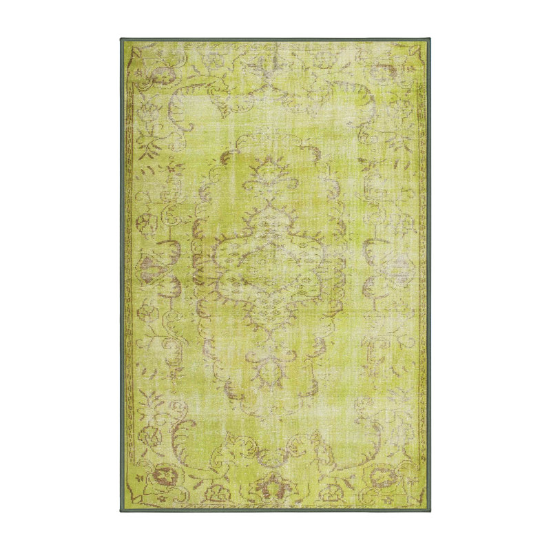 Tapis traditionnel vert clair, Rectangle 7 pi x 10 pi