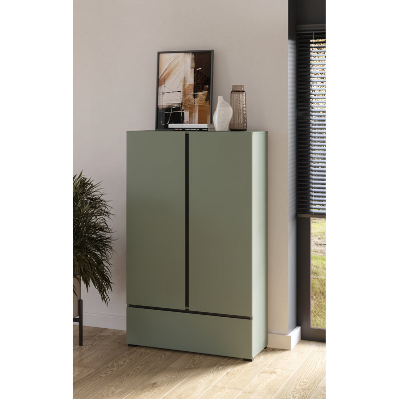 Rocko Laminate Wardrobe, Green, 150" H x 89" W x 40" D