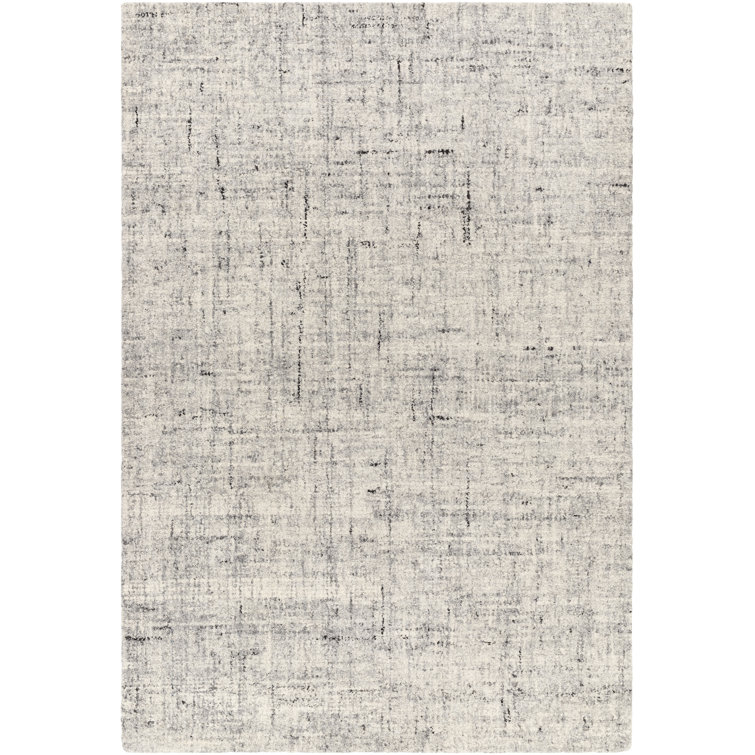 Plimoth Solid Color Handmade Tufted Wool Light Gray Area Rug