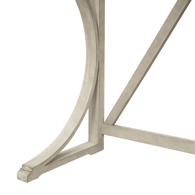 Cream Rubber Wood Farmhouse Counter Height Dining Set with USB Port