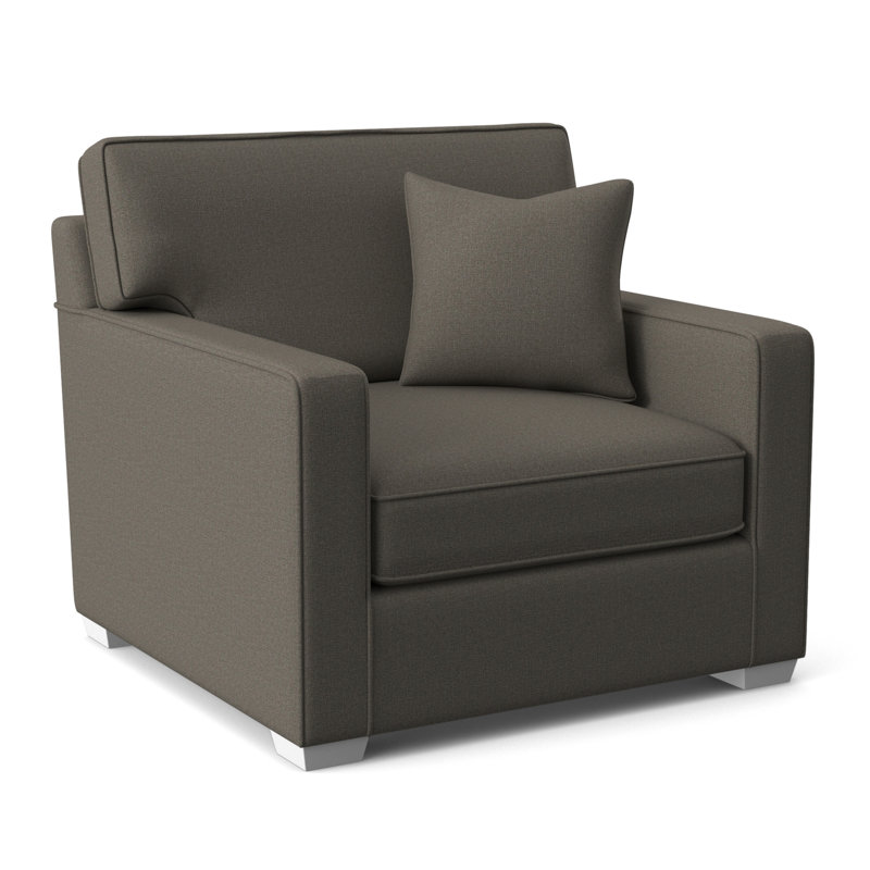 Gramercy Park Upholstered Accent Chair, Gray Sugar Performance, Frost White Finish