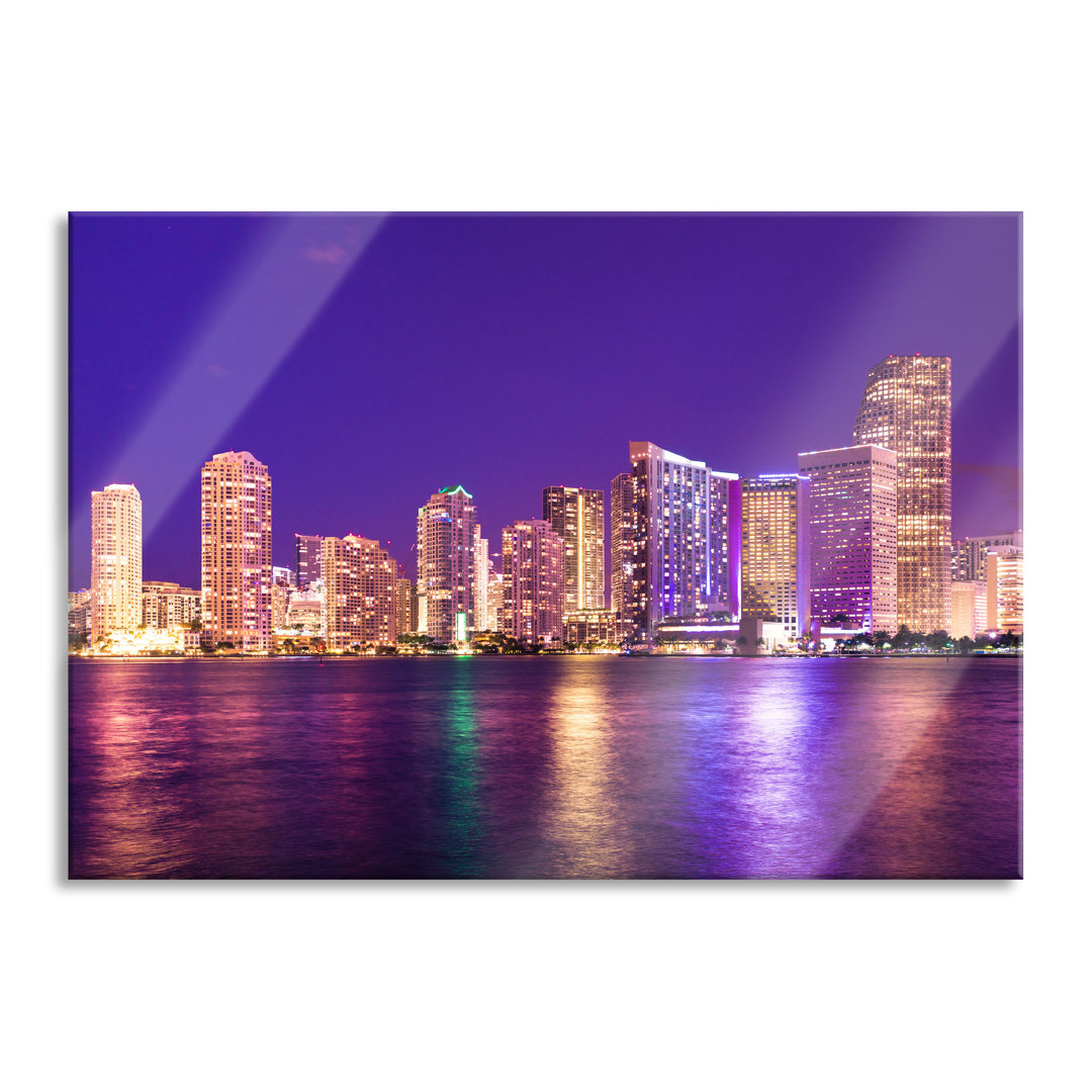 Glasbild | Wandbild Auf Echtglas | Skyline Von Miami Florida LF9608