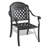 Cast Aluminum Patio Dining Chair 2PCS With Black Frame And Cushions-1126038748