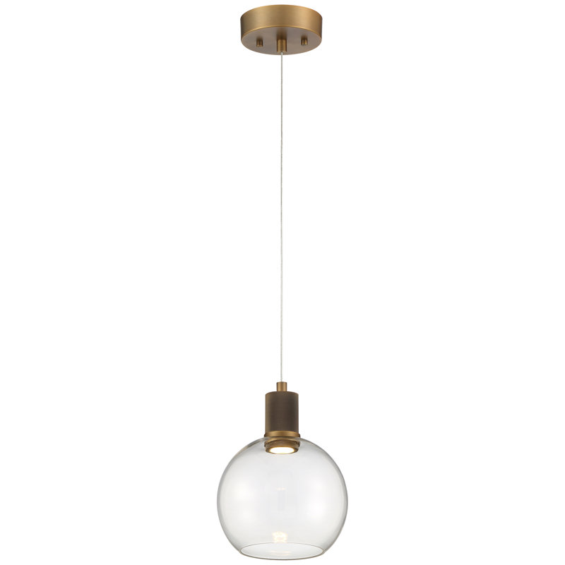 Tonika 1 - Light LED Single Pendant, Antique Brushed Brass