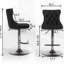 Pivot doré, velours, hauteur de siège réglable, moderne, confortable, noir, tabourets de bar avec dossier, de 2, pub, maison, îlot de cuisine, siège pivotant moderne, hauteur de 25 à 33 po, noir pour 2