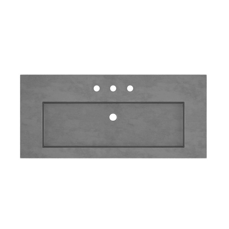 48" Capistrano Vanity Top With Integral Sink, Slate, 8" Centers