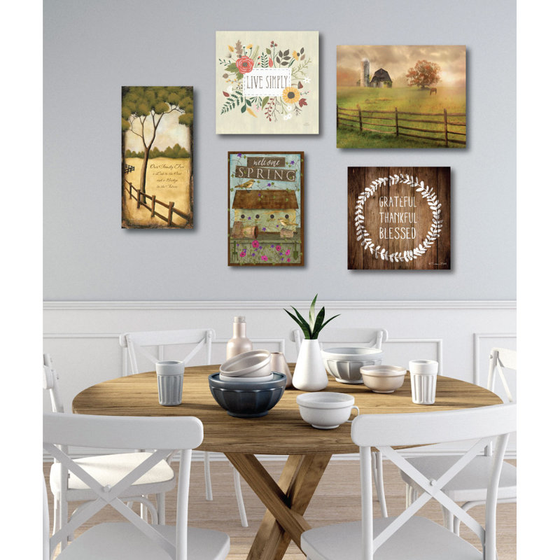 «At the Farm», ensemble de 5 toiles murales sur toile
