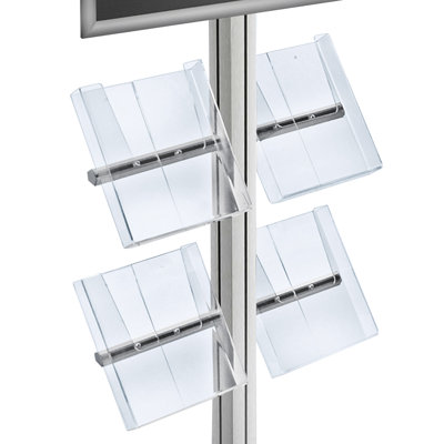 9.25"W x 10"H Acrylic Brochure Side Shelf for Freestanding Unit