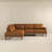 Tan Leather Sectional Sofa With Genuine Full Leather
