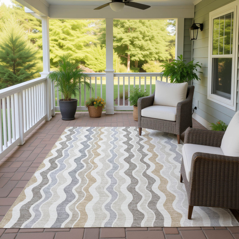Machine Washable Indoor/Outdoor Chantille ACN2342 Stripes Rug, Rectangle 2'6" x 3'10"