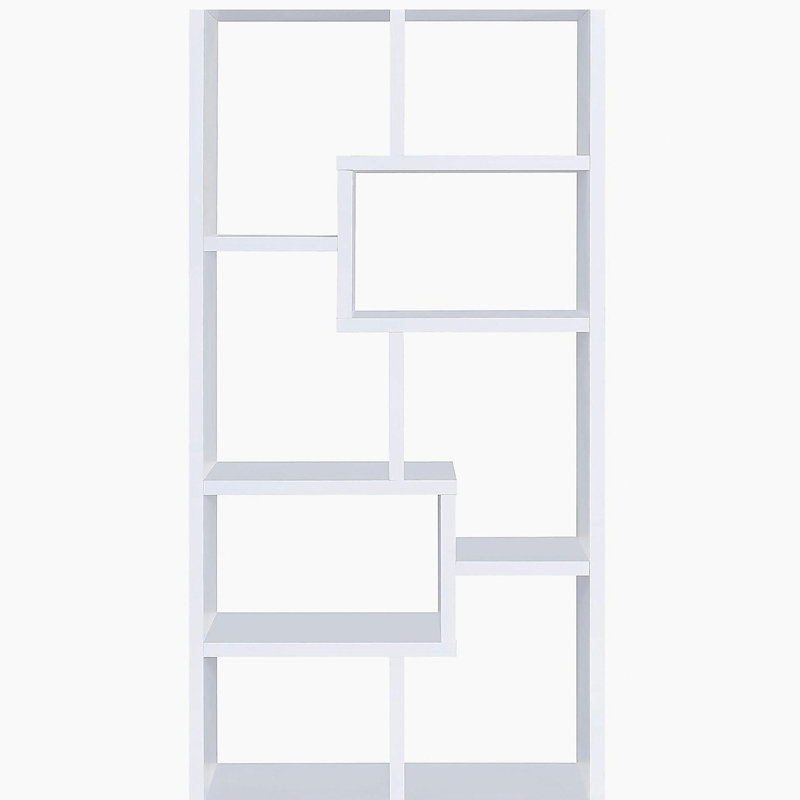 Bibliothèque géométrique blanche à huit niveaux