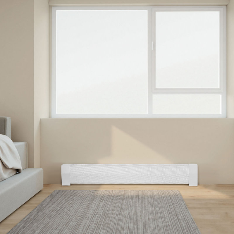 Plinthe chauffante 4 pi Premium Series standard pour chambre blanche, H 7,6 po x l 48,11 po x P 3,19 po