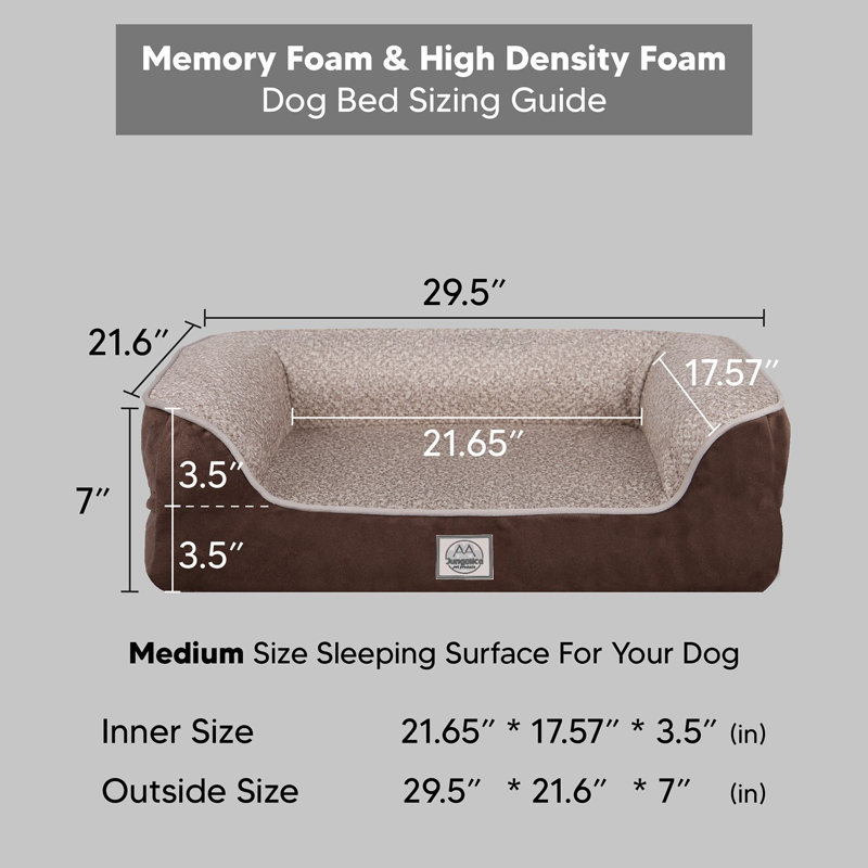 Lit pour animaux, Brun, Medium (7" H x 29.5" W x 21.6" D)