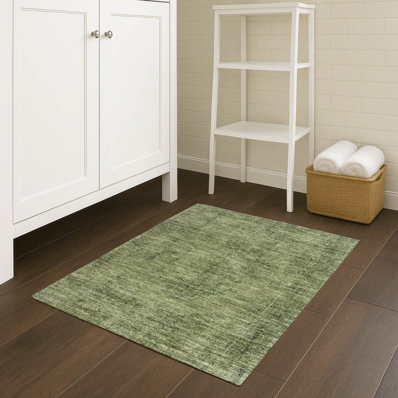 Tapis lavable à la machine intérieur / extérieur ACN2726, Olive, 1 pi 8 po x 2 pi 6 po