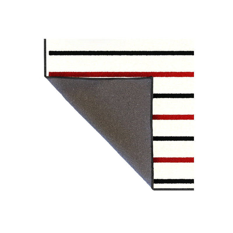 Tapis blanc tissé à rayures Mosso, 2'6" x 9'10"