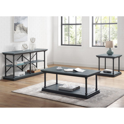 Ensemble de tables basses en acier bleu 47,25 po Kiven
