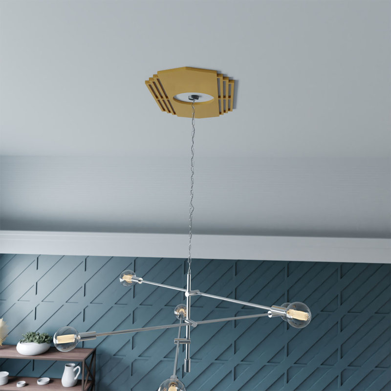 Médaillon de plafond percé en PVC de qualité architecturale 34 po x l 17 po x H 9 po x P 1 po, Or