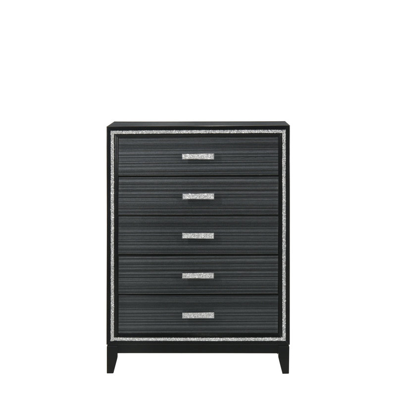 Haiden Weathered Black Finish Chest, Black