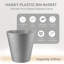Danniell PK2 Plastic Waste Paper Bin 6L Round Waste Basket Trash Can Lightweight Rubbish Bin (Grey)