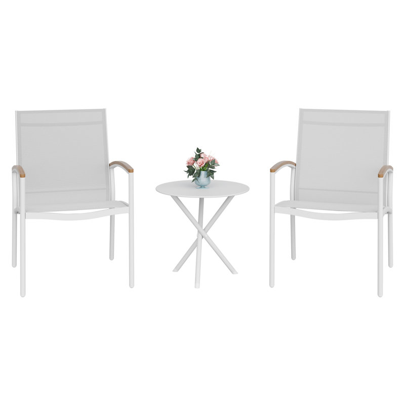 Analish 3-Piece Outdoor Conversation Set, White