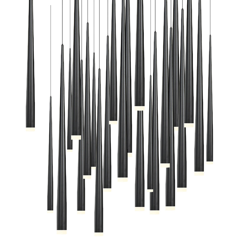 Cascade LED Pendant, 36.75" H x 28" W x 28" D, Black, 25