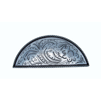 Engraved Flower 3'' Center to Center Cup/Bin Pull