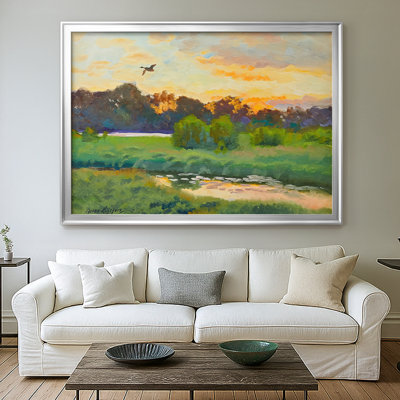 Flying Duck at Sunset-Bruno Liljefors-Framed Gallery Wrapped Canvas-1894