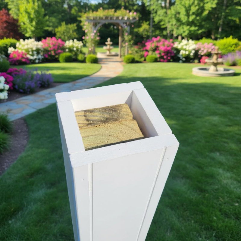 Poteau décoratif en vinyle pour nichoir ou mangeoire à oiseaux, poteau blanc