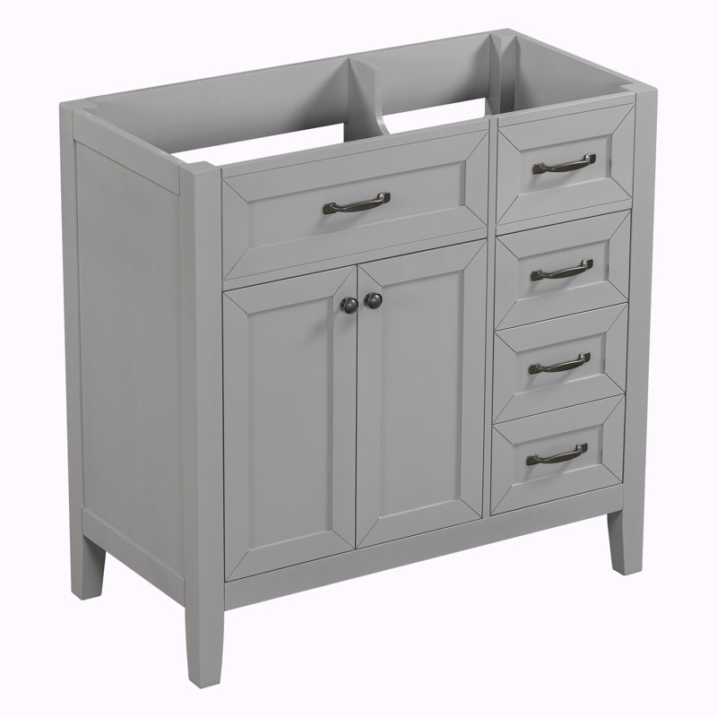 Meuble-lavabo 36 po sans lavabo, base d'armoire seulement, Gris