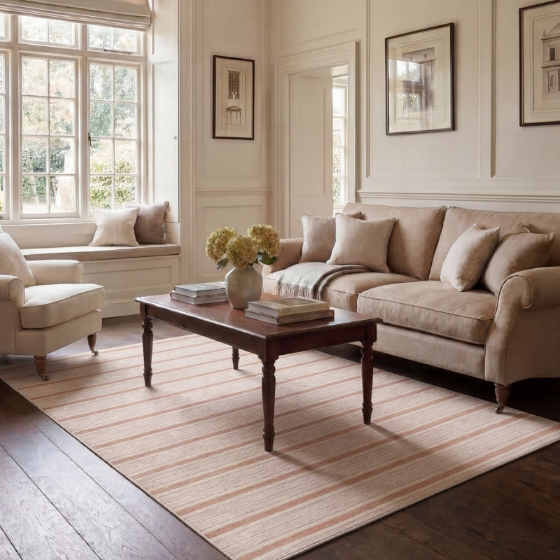 Tapis d'intérieur / extérieur Laura Ashley Doreen, Rose, 9 pi x 12 pi