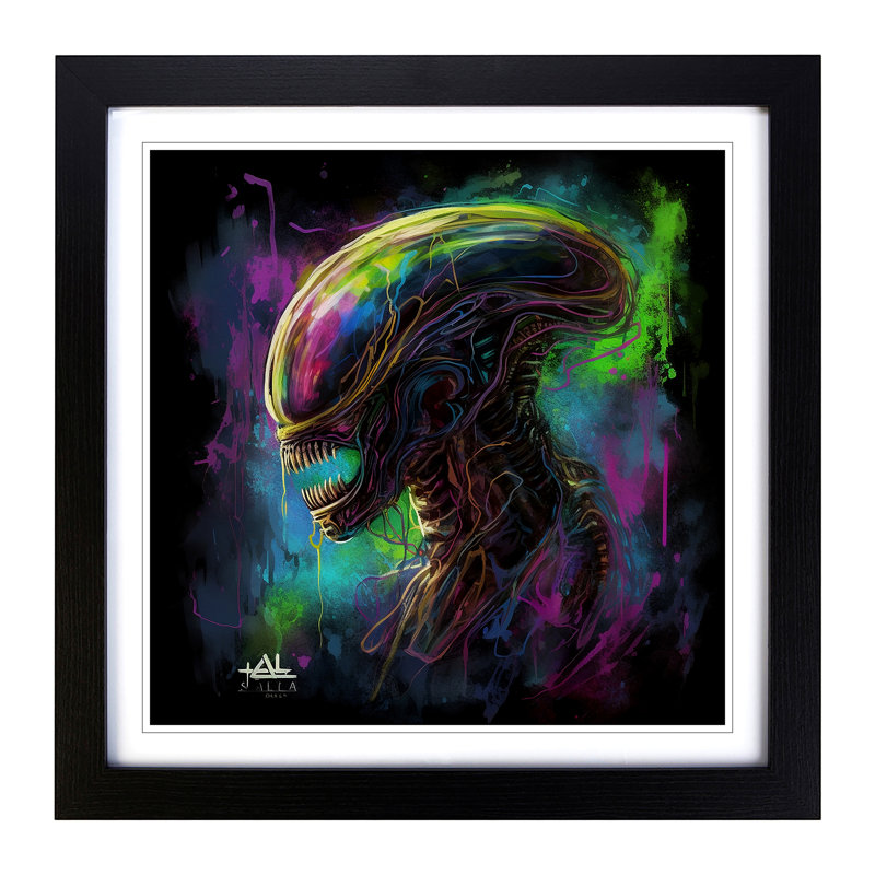 Single Picture Frame Print on Wood, Black