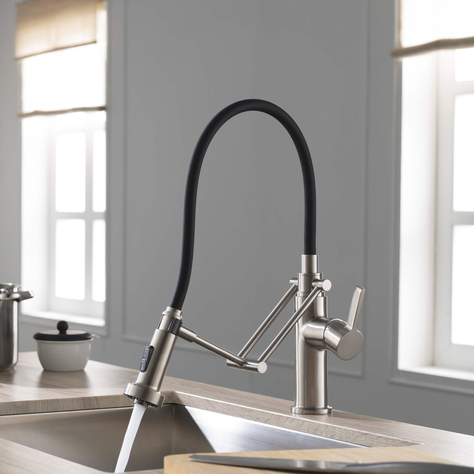 Engel Pull-Down Kitchen Faucet, Brushed Nickel
