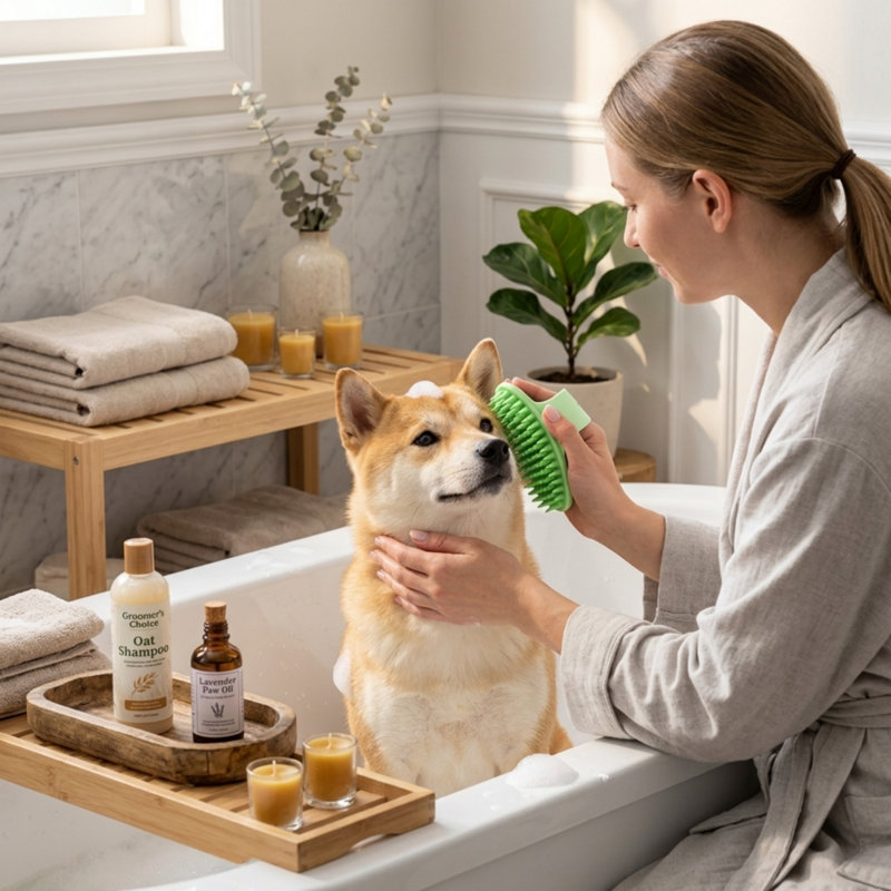 Ensemble de toilettage pour animaux de compagnie 7 pièces, ensemble de brosses à écheveau vert avec râteau à sous-poil, brosse Slicker, brosse de bain et coupe-ongles pour chiens et chats à poils courts et longs