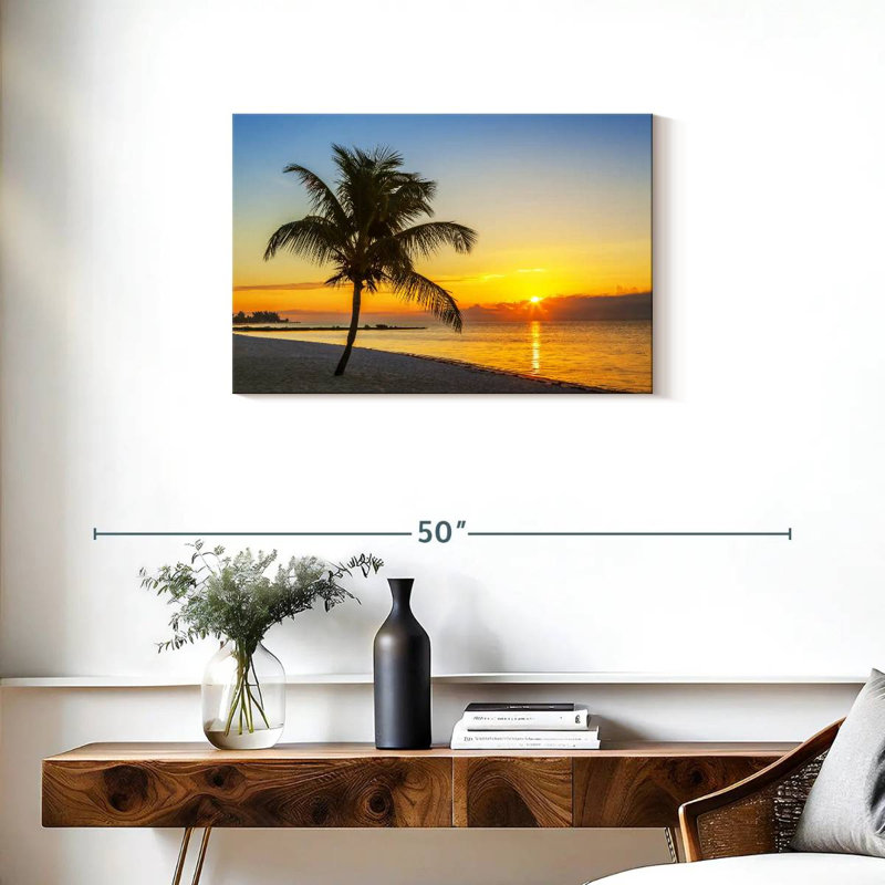 Coucher de soleil sur la plage de Lynelle Key West, H 20 po x l 30 po