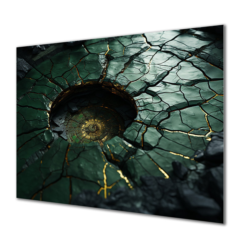 «Green Emerald Amazonite Stone Geode I», art mural en métal en forme de géode de pierre MT136138, H 12 po x l 20 po x P 1 po