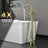Sumerain Floor Mount Tub Faucet With Handheld Shower, Freestanding Bathtub Faucet Tub Filler Icc-es Certified- 9.48gpm High Flow-112296451