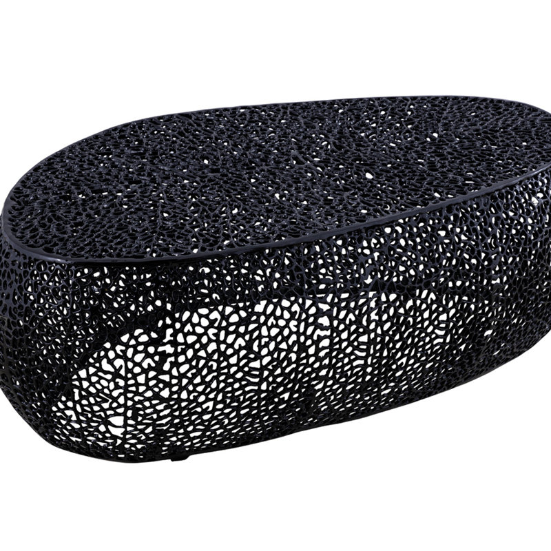 Table basse ovale, moderne et contemporaine, Noir