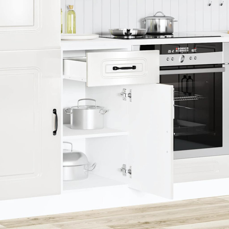 Pieds réglables en bois d'ingénierie vidaXL, H 32,09 po x l 15,75 po x P 18,11 po, Blanc très luisant