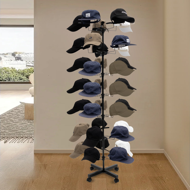 Aulbree 7-layer Rotatable Hat Display Stand, Black
