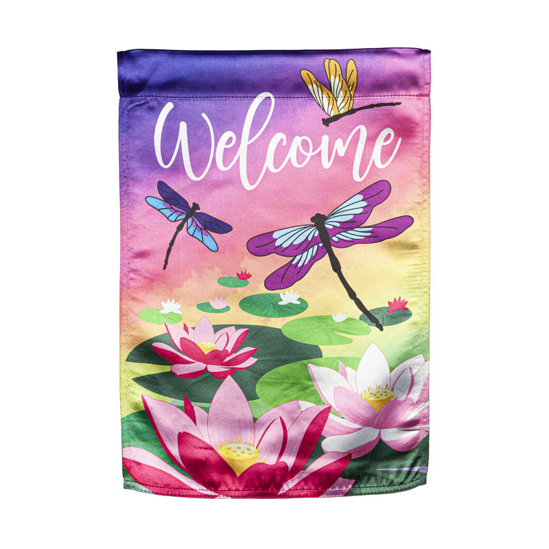 Drapeau de jardin en polyester 18 x 12,5 Moyosore Welcome